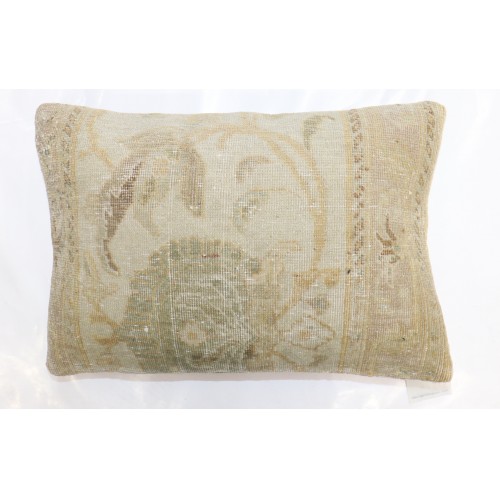 Gold Ivory Antique Tabriz Rug Pillow No. p4499