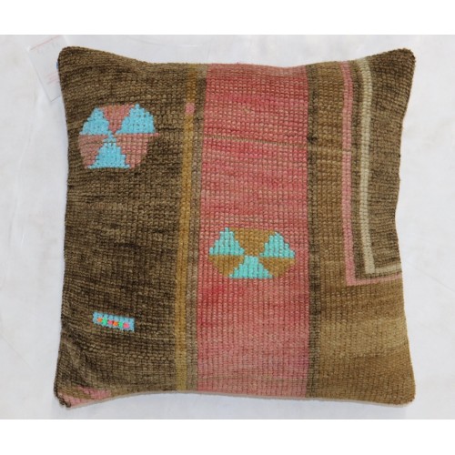 Large Turkish Square Rug Pillow No. p4565