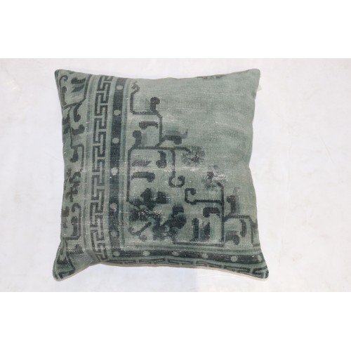 Large Green Chinese Rug Pillow No. p4743