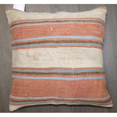 Striped Turkish Kilim Antique Pillow No. p5136