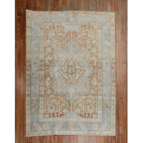 Apricot Light Blue Persian Heriz Rug No. r3095