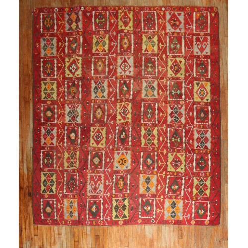 Cherry Red Turkish Kilim No. r3634