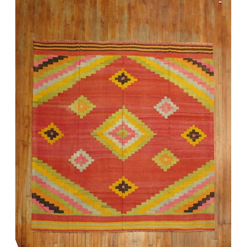 Square Turkish Kilim No. r3804