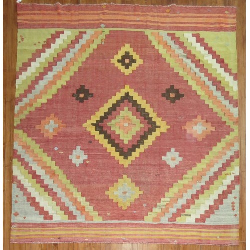 Square Turkish Kilim No. r3860
