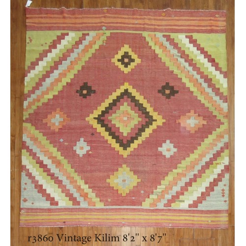 Square Turkish Kilim No. r3860