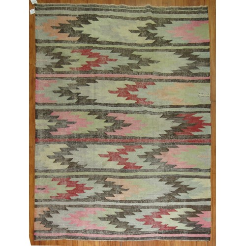 Vintage Shabby Chic Square Kilim No. r3876