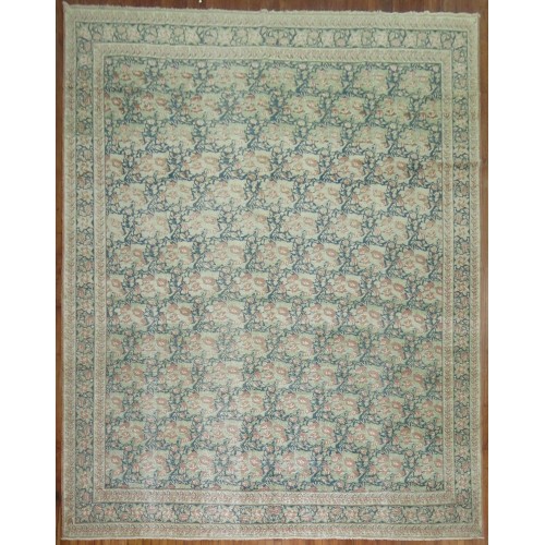 Worn Floral European Rug No. r4238