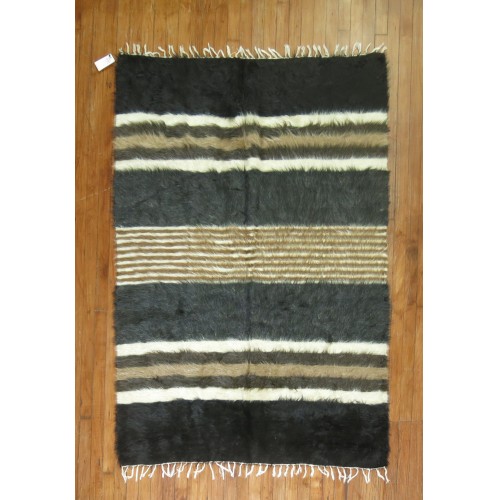 Mohair Striped Rug No. r4366