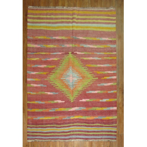 Colorful Turkish Kilim No. r4442