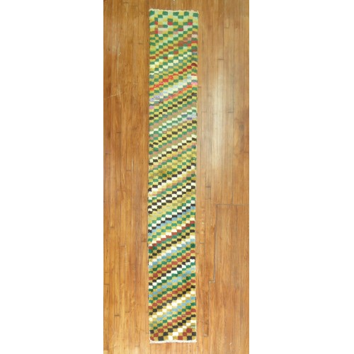 Turkish Deco Checkerboard Runner No. r4456