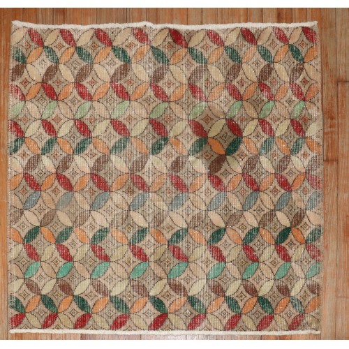 Square Turkish Deco Rug No. r4501