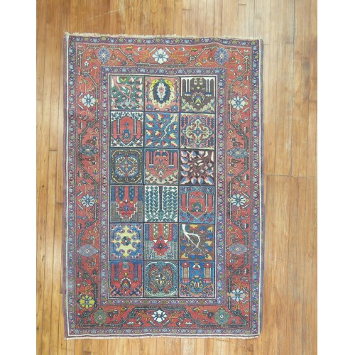 Senneh Bakhtiari Garden Design Antique Rug No. r4515