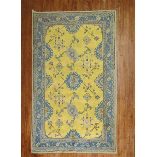 Yellow Antique Turkish Oushak Rug No. r4611