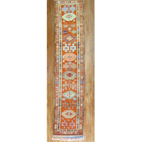 Orange Vintage Anatolian Runner No. r4768