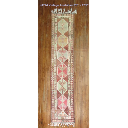 Vintage Anatolian Turkish Runner No. r4774