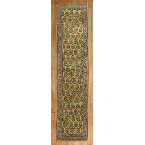 Yellow Narrow Paisley Persian Runner No. r4828