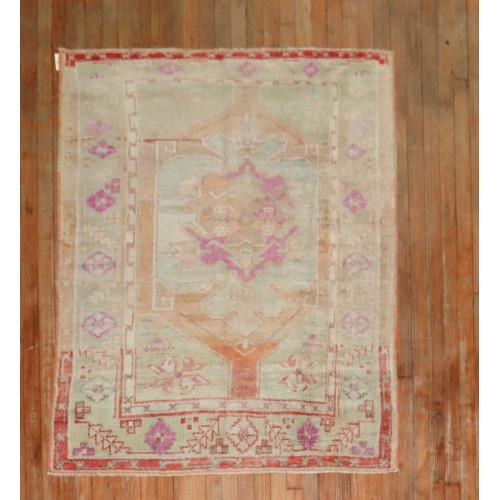 Mini Square Vintage Turkish Rug No. r4917