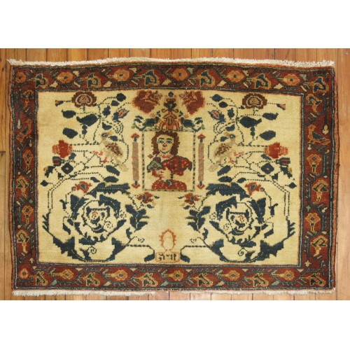 Pictorial Persian Hamedan Rug with Hebrew Inscription No. r4938