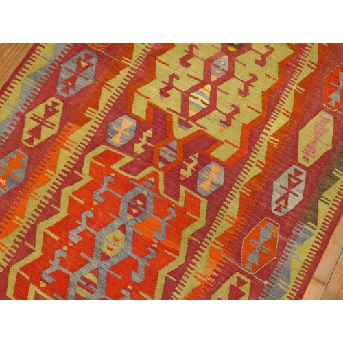 Vintage Turkish Kilim Flat-Weave No. r4958