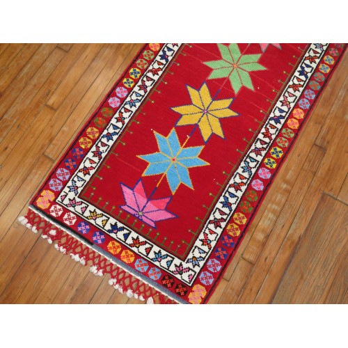 Bright Vintage Turkish Runner No. r4962