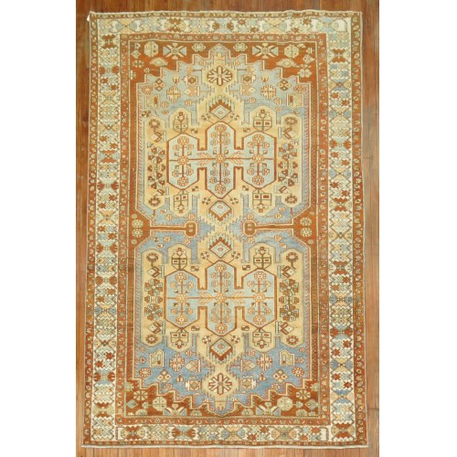 Persian Bakhtiari Rug with Blue Field No. r5009