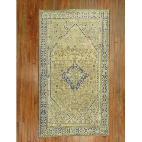 Taupe and Blue Turkish Rug No. r5162