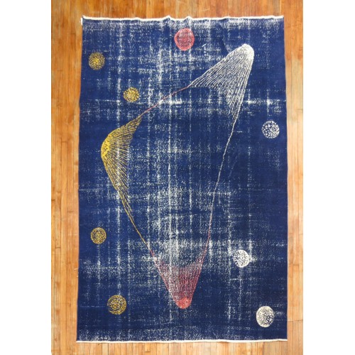 Blue Galaxy Shabby Chic Turkish Deco Rug No. r5176