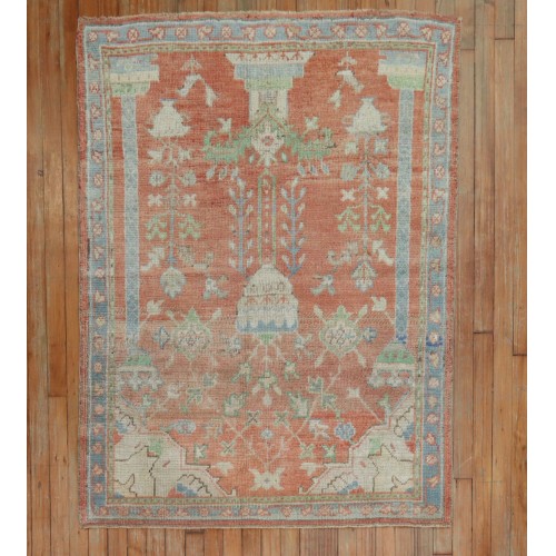 Oushak Prayer Scroll Rug No. r5249