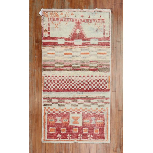 Vintage Whimsical Turkish Sampler Rug No. r5321