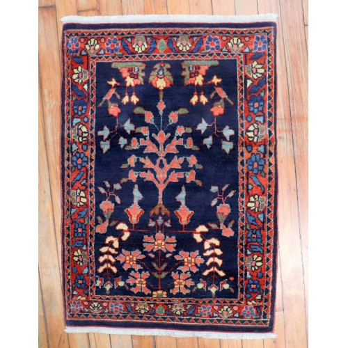 Jewel Toned Navy Persian Sarouk Rug No. r5355