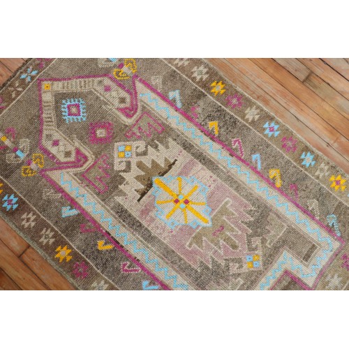 Vintage Turkish Eclectic Prayer Motif Rug No. r5363