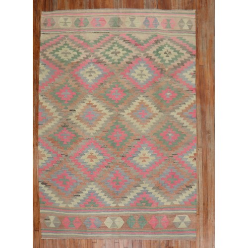 Pink Bohemian Turkish Kilim No. r5390