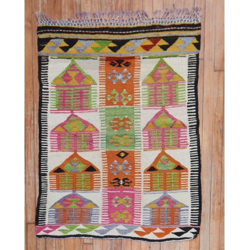 Jazzy Color Tribal Turkish Kilim No. r5440