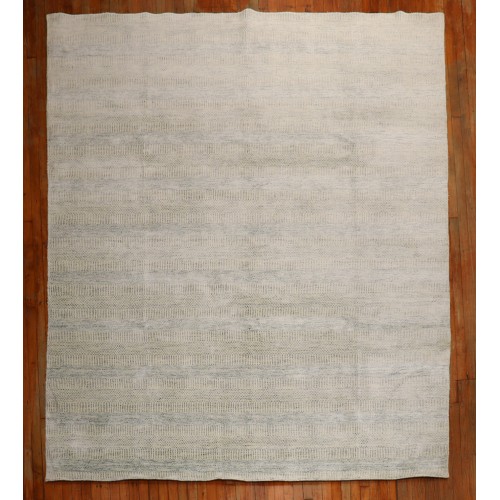 White Blue Modern Rug No. r5491