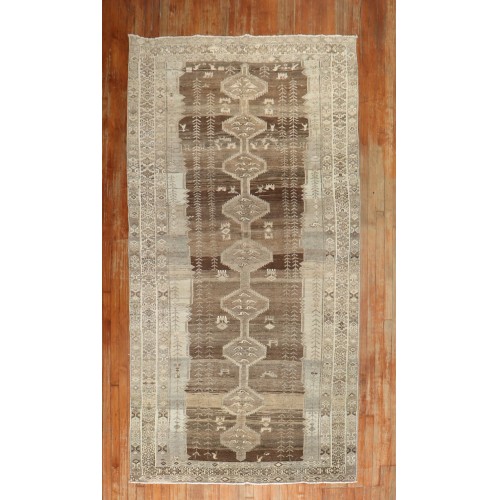 Brown  Gray Persian Kurd Gallery Rug No. r5520