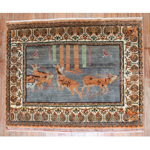 Turkish Reindeer Pictorial Rug No. r5530