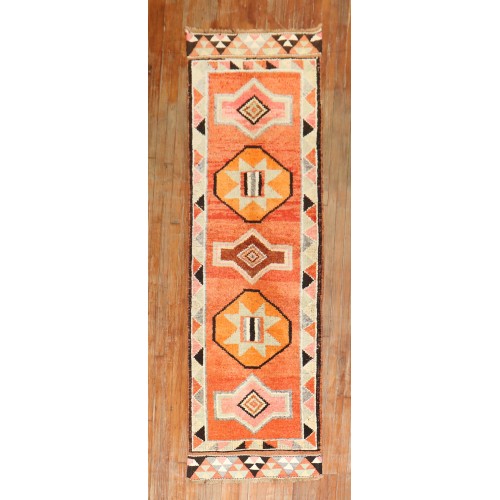 Orange Tribal Turkish Runner No. r5630