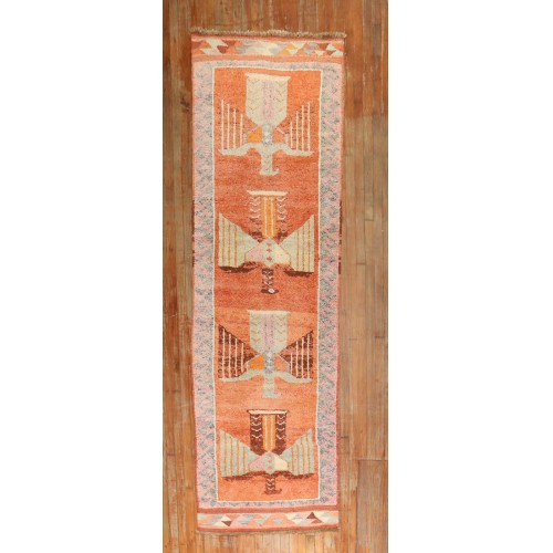 Orange Tribal Turkish Kurd Runner No. r5637