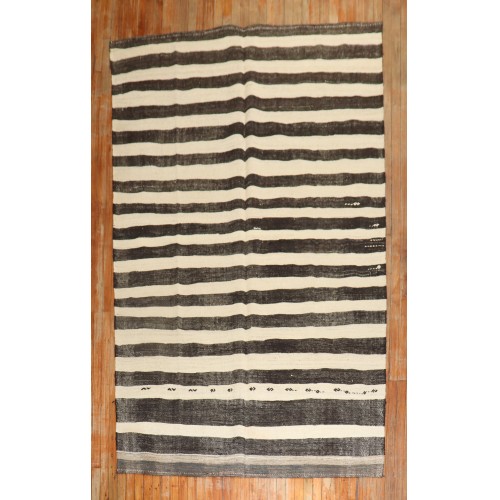 Striped Vintage Turkish Kilim No. r5729