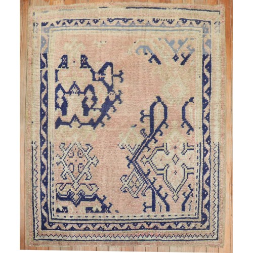 Antique Square Oushak Small Rug No. r5760