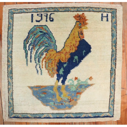 Turkish Konya Rooster Rug No. r5763