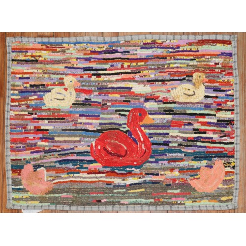 American Hooked Duck Rug No. r5769