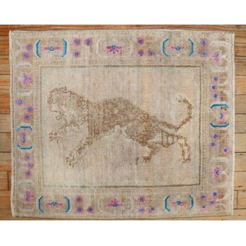 Persian Pictorial Jaguar Animal Rug No. r5781