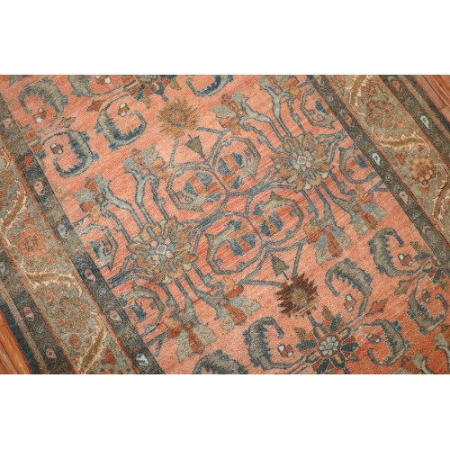 Salmon Persian Bibikabad Accent Rug No. r5783