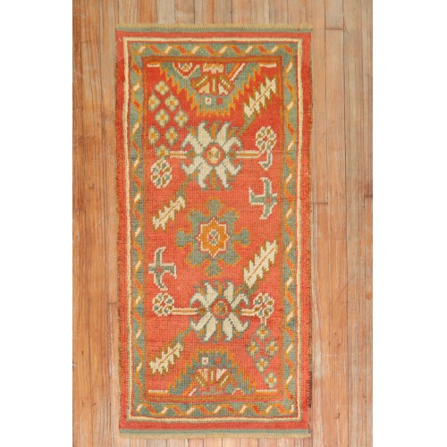 Orange Antique Oushak Throw Rug No. r5806