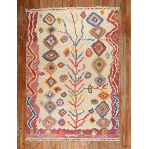 Ivory Contemporary Tulu Shag Rug No. r5858