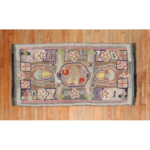 Colorful American Hooked Rug No. r5885