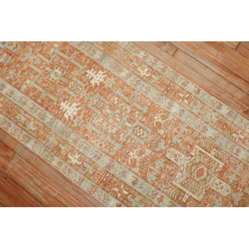 Orange Antique Persian Heriz Runner No. r5924