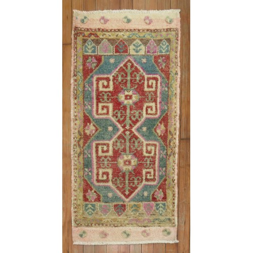 Vintage Anatolian Rug with Pops Of Pink No. y1684