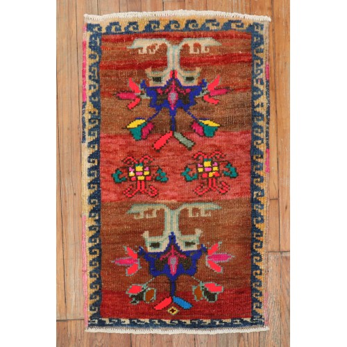 Orange Turkish Anatolian Mini Rug No. y1825